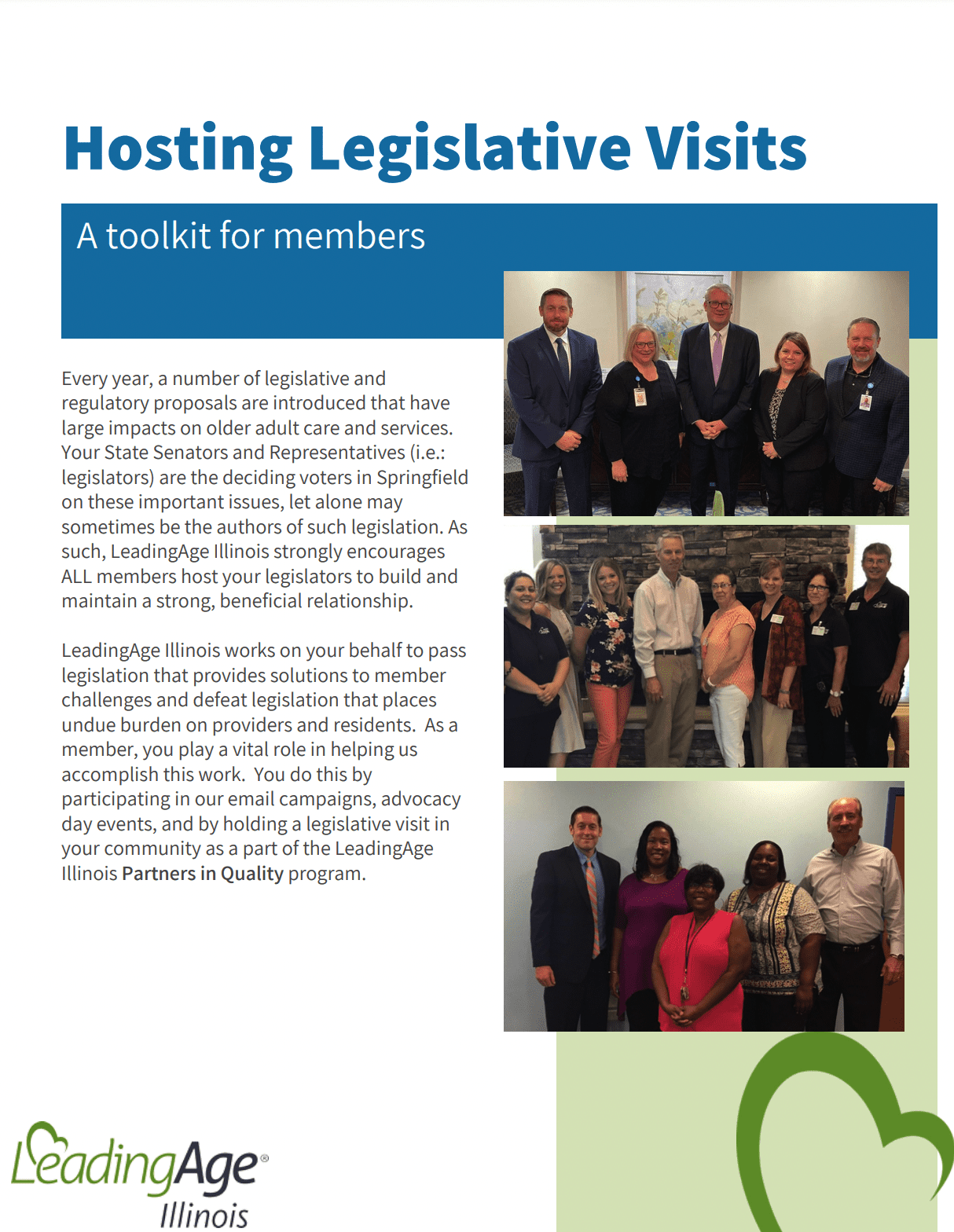 Legislative Visit Toolkit Guide LeadingAge Illinois